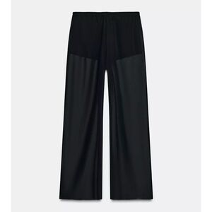 Zara Sheer Black Straight Leg Women's Pants